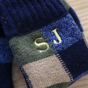 Mens Wool Beanie Hat Personalised Bed Socks Gift Set, 6 of 8