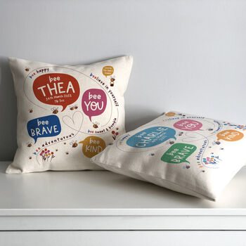 Personalised 'Bee You' Children's Affirmation Cushion, 3 of 7