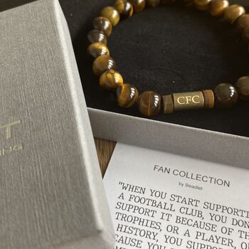 Men's Chelsea Football Fan Tiger's Eye Bracelet, 3 of 4