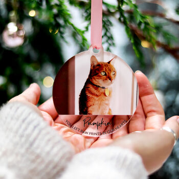 Personalised Cat Memorial Christmas Tree Ornament, 9 of 9