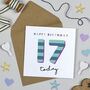 Candy Stripe 17th Birthday Card, thumbnail 1 of 2