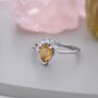 Genuine Pear Cut Citrine Crown Ring In Sterling Silver, thumbnail 8 of 12