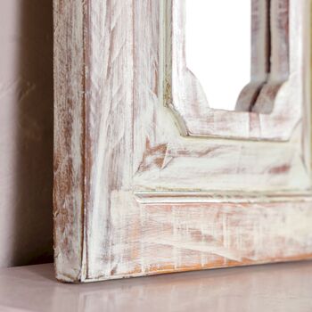 Rectangular Mirror Reclaimed Wood Teal Green, 4 of 9