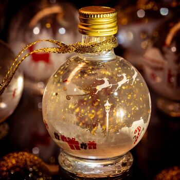 Set Of Six Snow Globe Gin Liqueur Baubles, 3 of 3