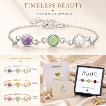 Personalise Create Your Own Family Birthstones Bracelet, 5 of 12