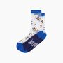 Bees Flowers Combed Cotton Sheer Pop Socks In Blue, thumbnail 3 of 4