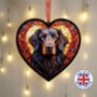 Flat Coated Retriever Stained Glass Effect Heart Suncatcher, thumbnail 1 of 5