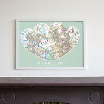 Personalised Postcodes Couples Map Print, 3 of 8