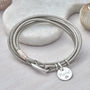 Personalised Sterling Silver And Leather Wrap Bracelet, thumbnail 1 of 8