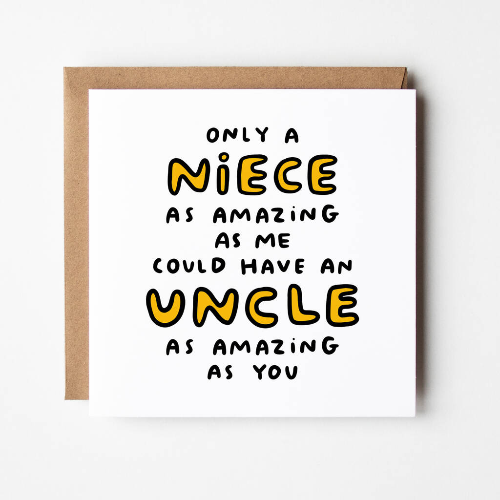'Amazing Uncle' Funny Birthday Card By Cat & Bean