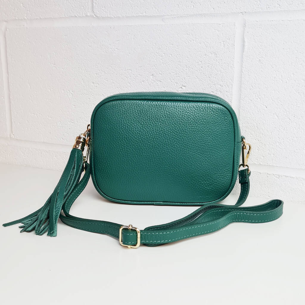 Emerald Green Leather Crossbody Camera Bag By Sadler Jones ...