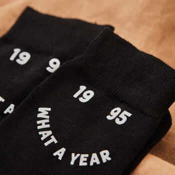 Personalised What A Year Black Socks, 3 of 4