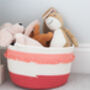 Soft Cotton White And Pink Plant Or Storage Basket, thumbnail 1 of 4