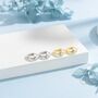 Sterling Silver Tiny Rhombus Clear Cz Huggie Hoop, thumbnail 1 of 12