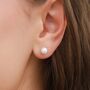 Pearl Stud Earrings Six Mm In Sterling Silver And Gold, thumbnail 1 of 9