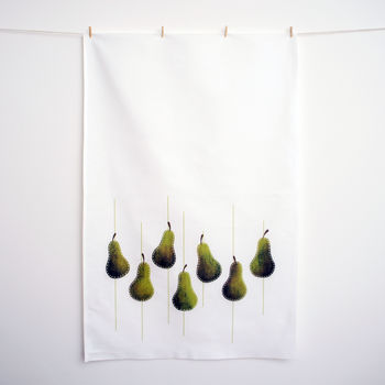 Set Of Three 'Pears' Tea Towels, 2 of 5