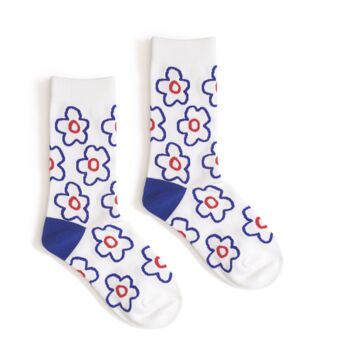 Flower Print Mid Calf Length Socks, 2 of 4