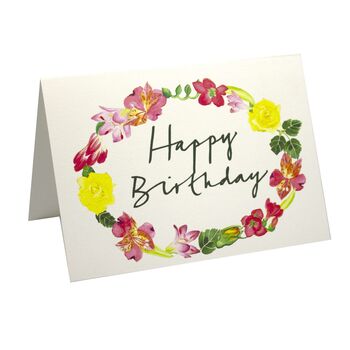 'Happy Birthday' Floral Garland Greetings Card, 4 of 7
