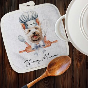 Personalised Dog Chef Hat Gift Pot Holder / Grab, 5 of 12