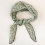 Dainty Black And Beige Flower Print Triangle Scarf, thumbnail 1 of 4