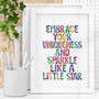 Embrace Your Uniqueness And Sparkle Like A Star Print, thumbnail 1 of 2