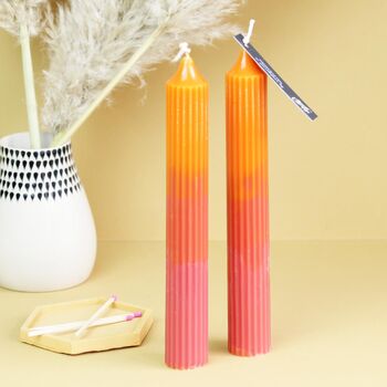 Ombre Ribbed Pillar Candle, 2 of 8
