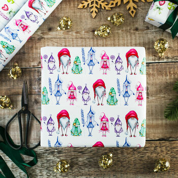Gonk/Gnome Luxury Wrapping Paper, Christmas Gift Wrap, 3 of 8