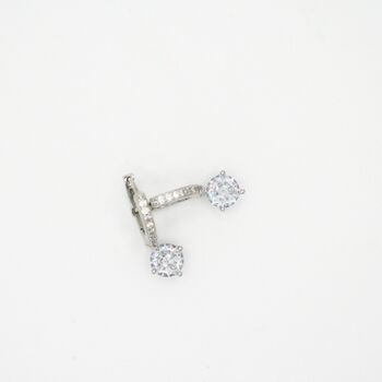 Silver Sparkling Diamond Style Hoop Bridal Earrings, 5 of 8