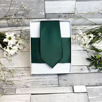 Hunter Green Wedding Tie Set, 9 of 12