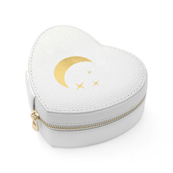 Moon And Stars White Heart Jewellery Case, 10 of 11