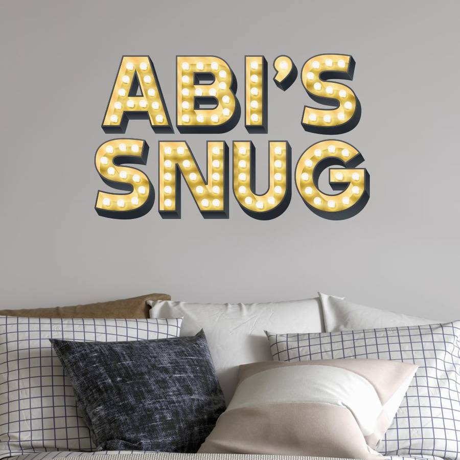 Personalised Light Up Letters Effect Wall Sticker, 1 of 4