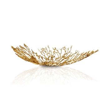 Handmade Luxury Gold Brass Branch Bowl, 2 of 2