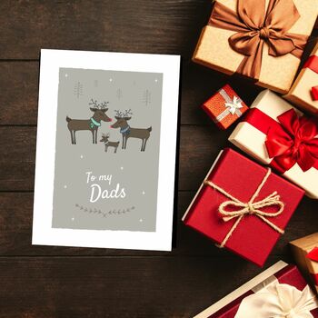 'To My Dads' Christmas Card For Gay Dads, Reindeer, 8 of 10