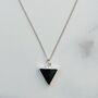 The Triangle Black Onyx Gemstone Necklace, Silver, thumbnail 1 of 4