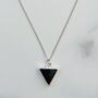 The Triangle Black Onyx Gemstone Necklace, Silver, thumbnail 1 of 5