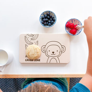 Monkey Design Personalised Toddler Breakfast Board, 3 of 5