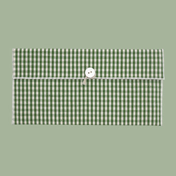 Reusable Organic Gingham Eco Envelope Tall | Sage Green, 2 of 5