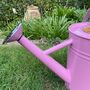 Pair Of Peony Pink And Chrome Trim Watering Cans, thumbnail 7 of 11