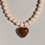 Cream Bead And Chocolate Heart Necklace, thumbnail 2 of 6