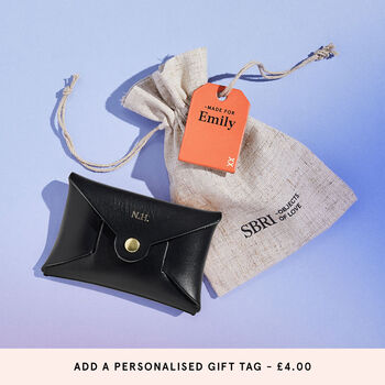 Personalised Black Leather Card + Coin Purse, 5 of 6