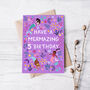 Mermaid Birthday Card, Girls 5th Birthday Card, thumbnail 2 of 3