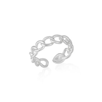 Chain Ring In Sterling Silver And Gold Plated, 8 of 9