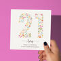 Floral Fun Personalised 21st Birthday Card, thumbnail 1 of 3