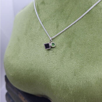 Tresor Two Stone Square Pendant, 3 of 6