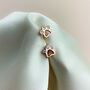 Sterling Silver Crystal Paw Print Stud Earrings, thumbnail 3 of 5