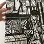 'Waiting For Date' Original Handcrafted Papercut, thumbnail 4 of 5