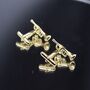 Trumpet Gold Cufflinks Gift For Musicians 316 L Stainless Steel Jazz Accessory, thumbnail 2 of 5