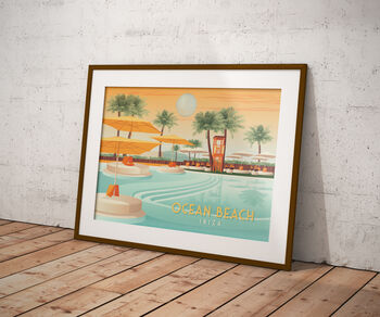 Ocean Beach Nightclub Ibiza Travel Poster Art Print, 5 of 8