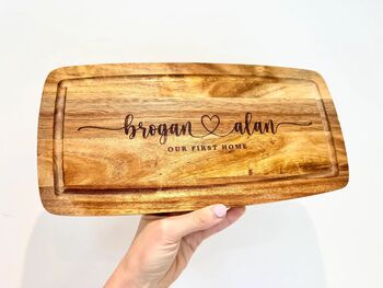 Our First Home Engraved Chopping Board, 5 of 7
