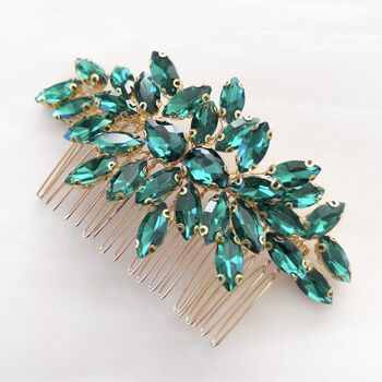 Emerald Green Hair Comb, 3 of 4